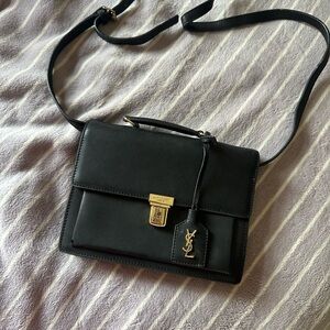 YVES SAINT LAURENT Black Leather Small High School Satchel Bag
